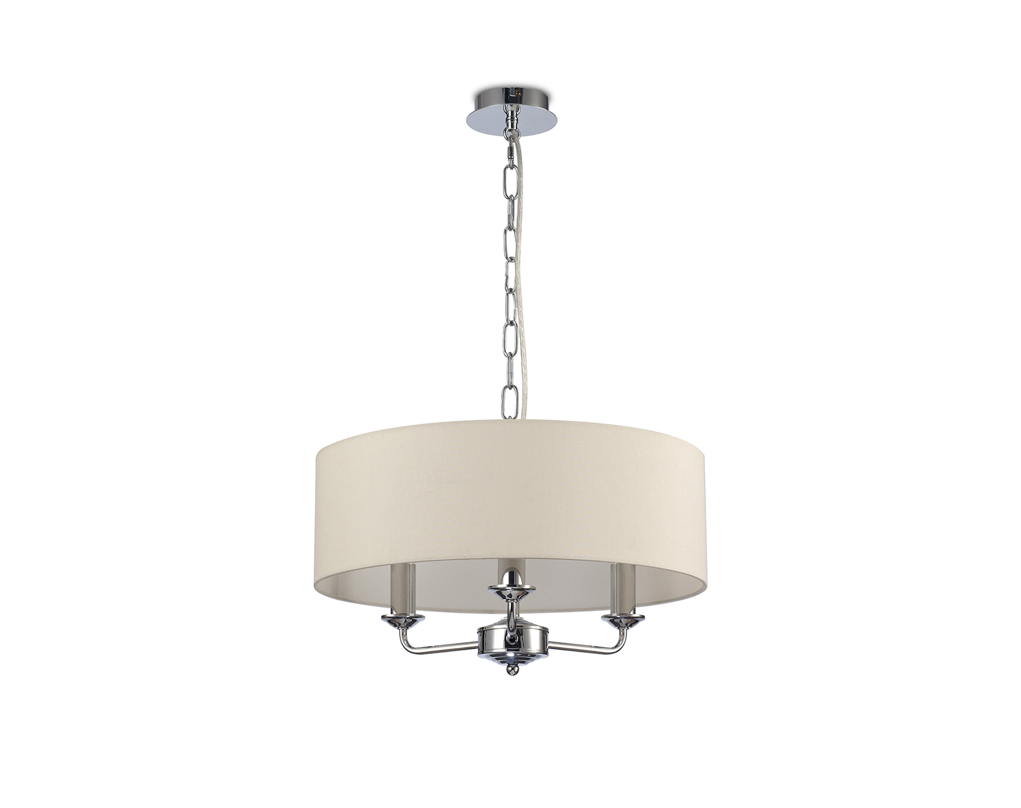 Banyan 45cm 3 Light Pendant Polished Chrome, Ivory Pearl DK0010  Deco Banyan